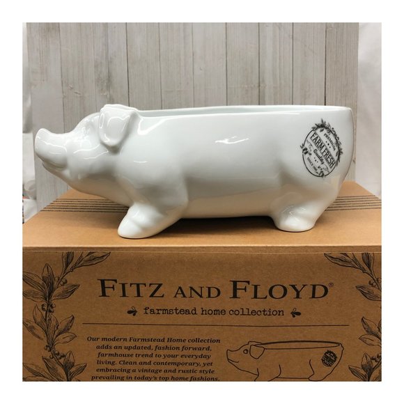 Fitz & Floyd Farmstead Home Pig Serve Bowl - Picture 2 of 8